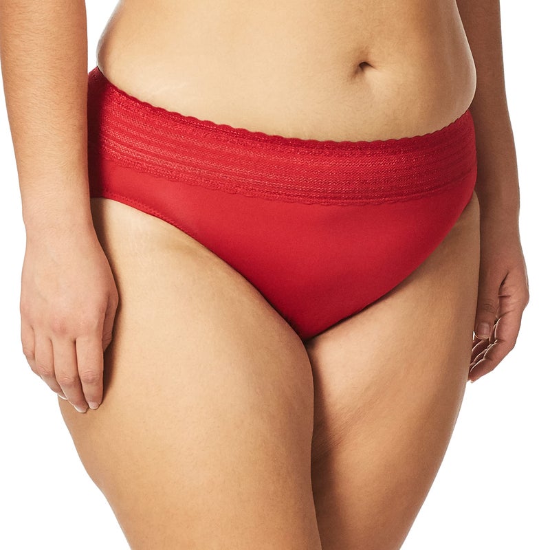 Warner's womens No Pinching No Problems With Lace Hicut Underwear, Classic Red, Medium US - Image 2